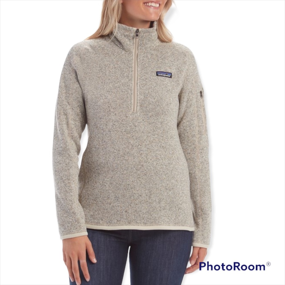 Patagonia Women's Better Sweater 1/4 Zip Fleece Pullover, Pelican, Size Medium